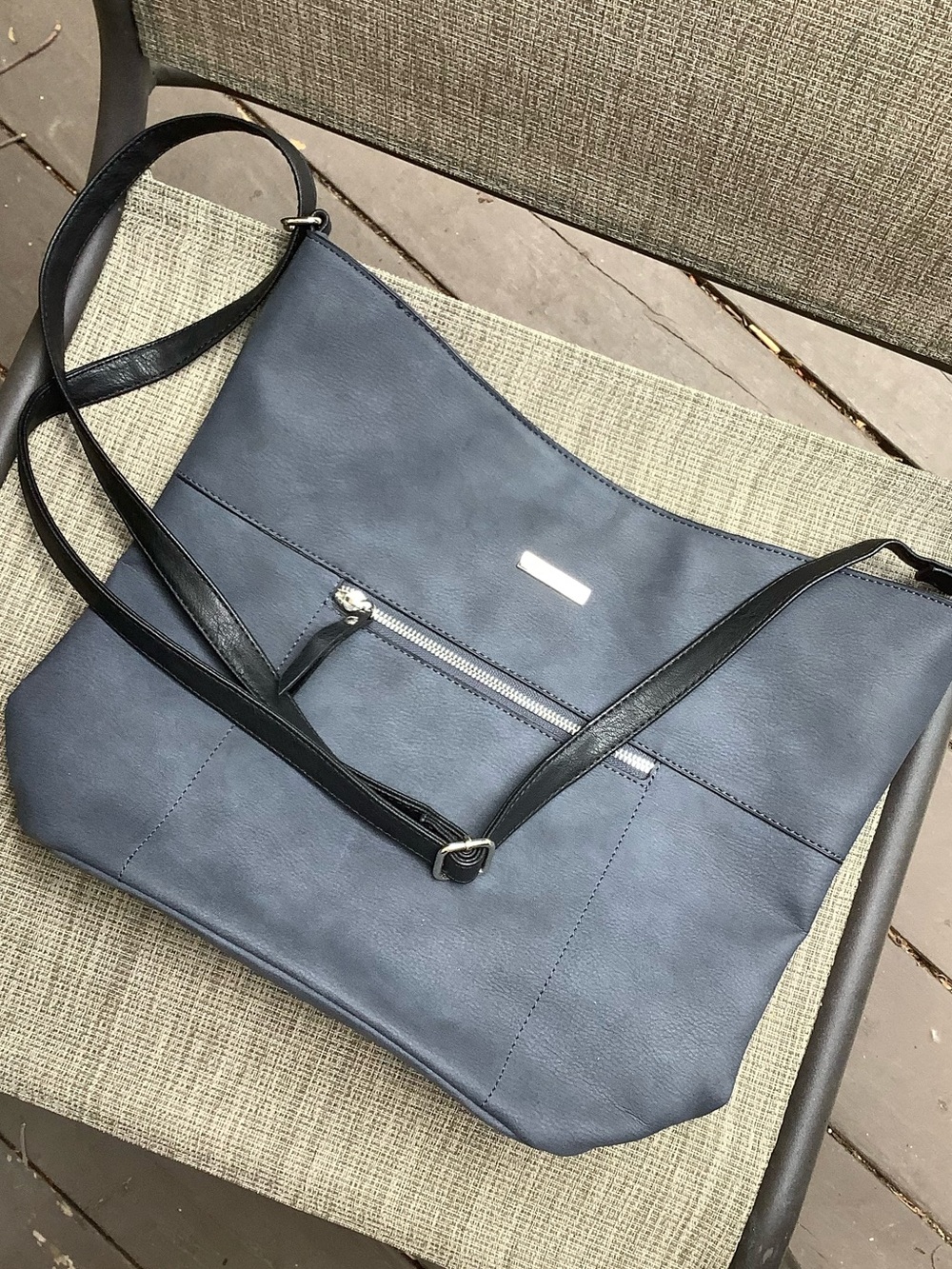 Roots Blue Shoulder Bag with Black Straps